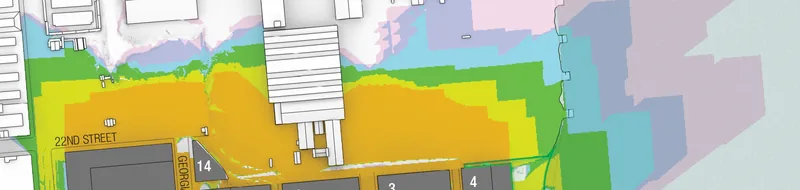 Shadow duration study — net new shadow mapped across a project site