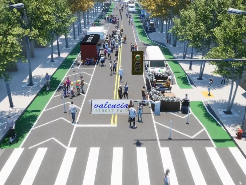 Streetscape design options studied for Valencia Street